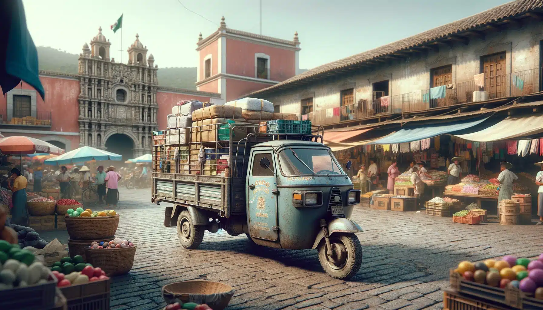 DALL·E-2024-03-18-08.19.45-Create-a-highly-detailed-and-realistic-image-of-a-cargo-mototaxi-also-known-as-a-motocarro-de-carga-parked-in-a-bustling-market-setting-in-Mexico.-T